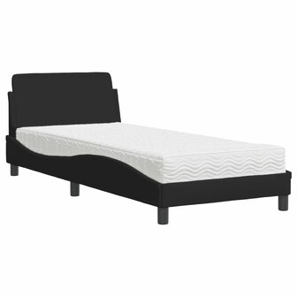 Bed met matras stof zwart 80x200 cm 2