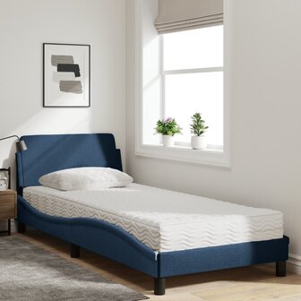 Bed met matras stof blauw 80x200 cm 3