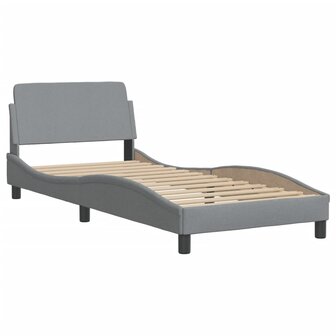 Bed met matras stof lichtgrijs 90x190 cm 4