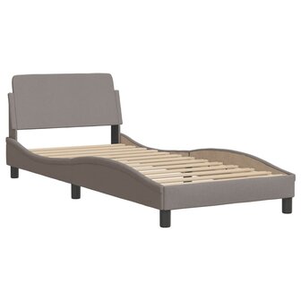 Bed met matras stof taupe 90x190 cm 4