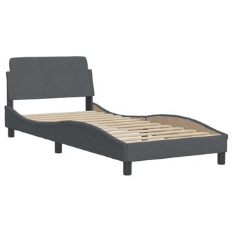 Bed met matras fluweel donkergrijs 90x190 cm 4