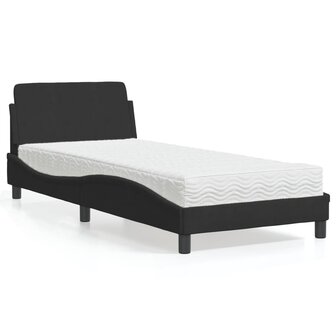 Bed met matras fluweel zwart 90x190 cm 1