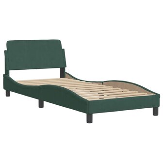 Bed met matras fluweel donkergroen 90x190 cm 4