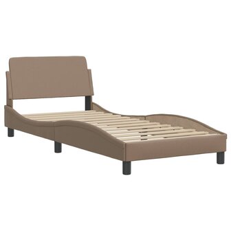 Bed met matras kunstleer cappuccinokleurig 90x190 cm 4