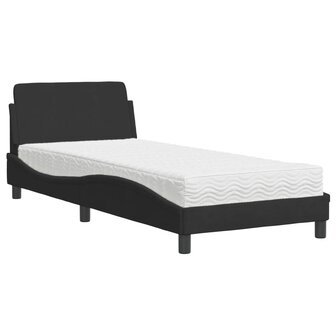 Bed met matras fluweel zwart 90x200 cm 2