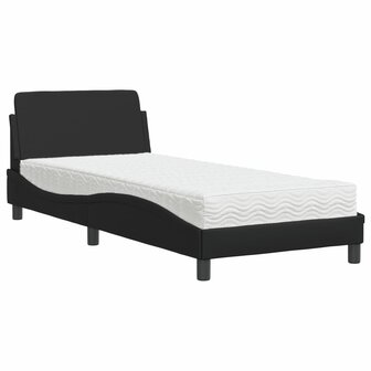 Bed met matras kunstleer zwart 90x200 cm 2