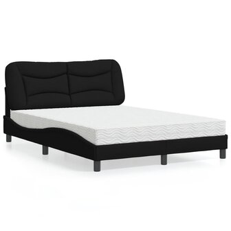 Bed met matras stof zwart 120x200 cm 1