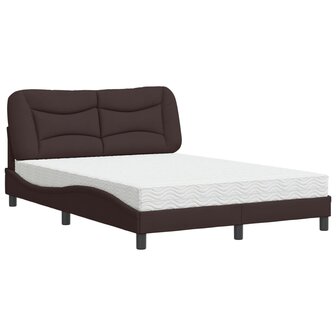 Bed met matras stof donkerbruin 120x200 cm 2