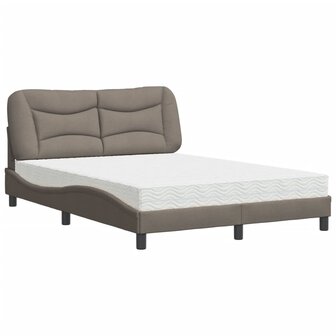 Bed met matras stof taupe 120x200 cm 2