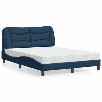 Bed met matras stof blauw 140x200 cm 1