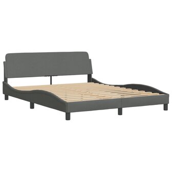 Bed met matras stof donkergrijs 160x200 cm 4