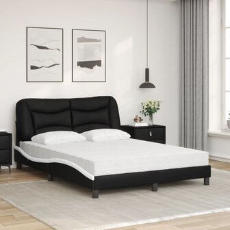 Bed met matras kunstleer zwart en wit 120x200 cm 3