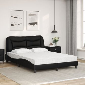 Bed met matras kunstleer zwart 140x200 cm 3