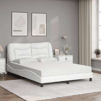 Bed met matras kunstleer wit 140x200 cm 3