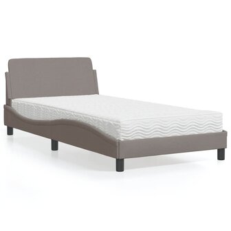 Bed met matras stof taupe 100x200 cm 1