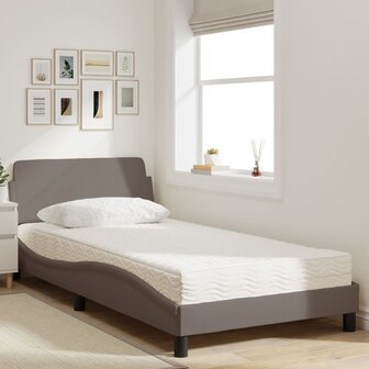 Bed met matras stof taupe 100x200 cm 3