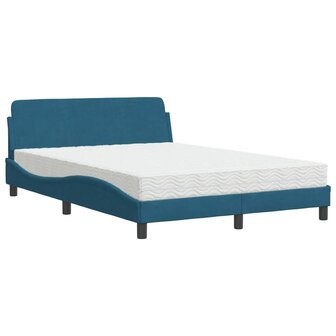 Bed met matras fluweel blauw 120x200 cm 2