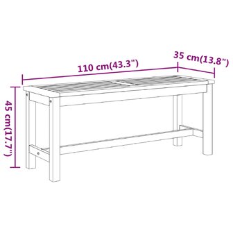 Tuinbank 110x35x45 cm massief acaciahout 7