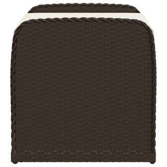 Opbergbankje met kussen 80x51x52 cm poly rattan bruin 5