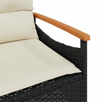 Tuinbank met kussens 116x62,5x74 cm poly rattan zwart 8