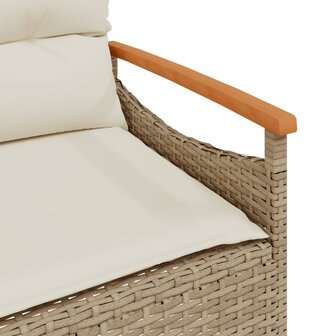 Tuinbank met kussens 116x62,5x74 cm poly rattan beige 8