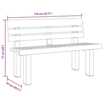 Tuinbankje 110x52x71 cm polypropeen wit 9