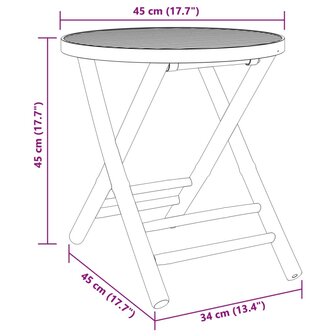 Tuintafel inklapbaar &Oslash; 45x45 cm bamboe 8