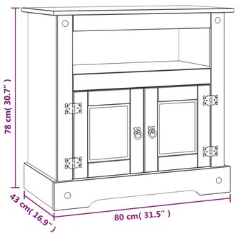 Tv-meubel Mexicaans grenenhout Corona-stijl 80x43x78 cm 8