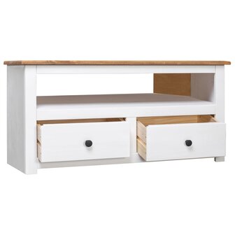 Tv-hoekkast Panama Range 93x49x49 cm massief grenenhout wit 3