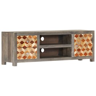 Tv-meubel 120x30x40 cm massief mangohout grijs 1