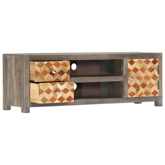 Tv-meubel 120x30x40 cm massief mangohout grijs 2