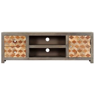 Tv-meubel 120x30x40 cm massief mangohout grijs 3