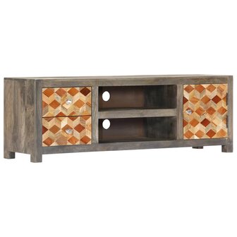 Tv-meubel 120x30x40 cm massief mangohout grijs 11