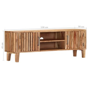 Tv-meubel 130x30x45 cm massief acaciahout 8