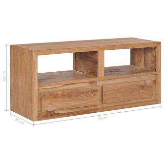 Tv-meubel 90x30x40 cm massief teakhout 8