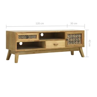 Tv-meubel 120x30x42 cm bewerkt hout bruin 9