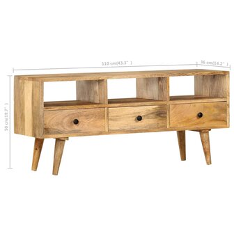 Tv-meubel 110x36x50 cm massief mangohout 8