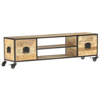 Tv-meubel 130x30x39 cm massief mangohout 8