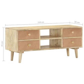 Tv-meubel 110x30x45 cm massief mangohout 8