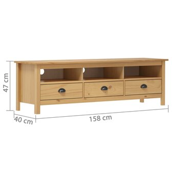 Tv-meubel Hill 158x40x47 cm grenenhout honingbruin 4