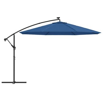 Zweefparasol met LED-verlichting 350 cm azuurblauw 4