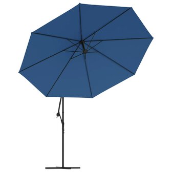 Zweefparasol met LED-verlichting 350 cm azuurblauw 5