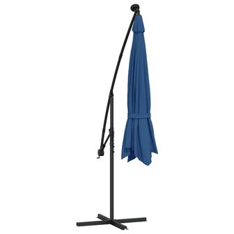 Zweefparasol met LED-verlichting 350 cm azuurblauw 8