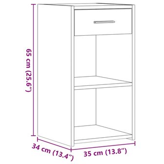 Nachtkastje 35x34x65 cm bewerkt hout sonoma eikenkleurig 10