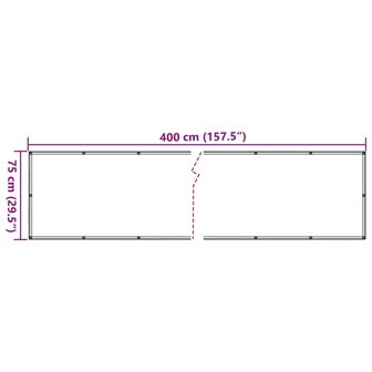 Tuinscherm 400x75 cm PVC wit 6