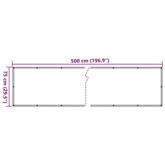 Tuinscherm steenpatroon 500x75 cm PVC grijs 6