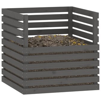 Compostbak 80x80x78 cm massief grenenhout grijs 4