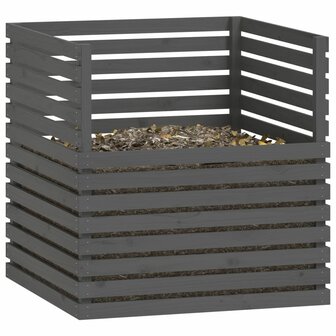 Compostbak 100x100x102 cm massief grenenhout grijs 4