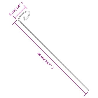 Plantenstaken 20 st 40 cm staal donkergroen 5