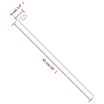 Plantenstaken 20 st 61 cm staal donkergroen 5